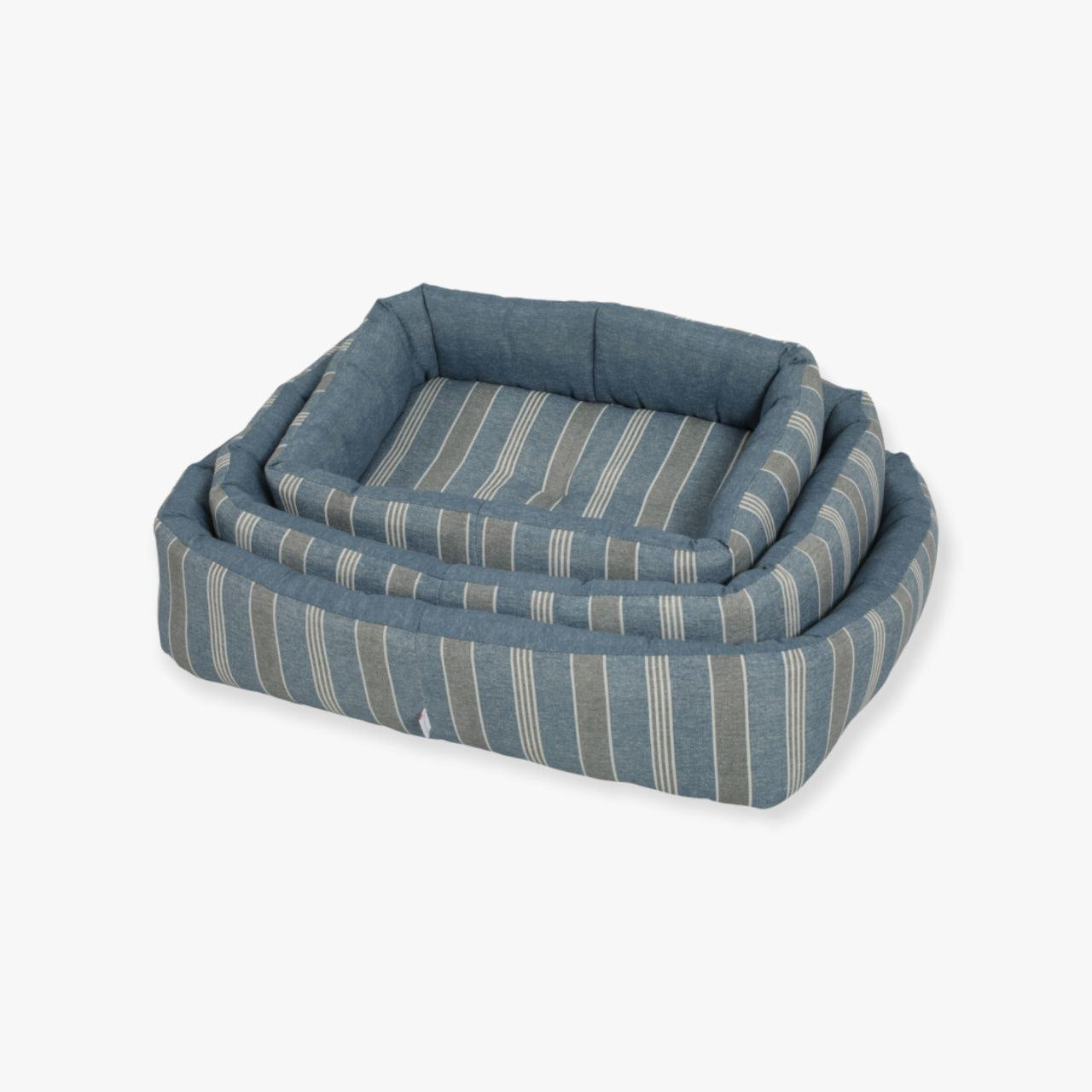 زولكس سرير مستطيل للقطط والكلاب الصغيرة لون ازرق مقلم 53 سم - PetPark | بيت بارك