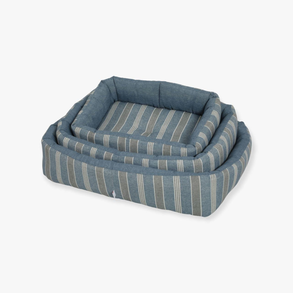 زولكس سرير مستطيل للقطط والكلاب لون ازرق مقلم حجم كبير 75 سم - PetPark | بيت بارك
