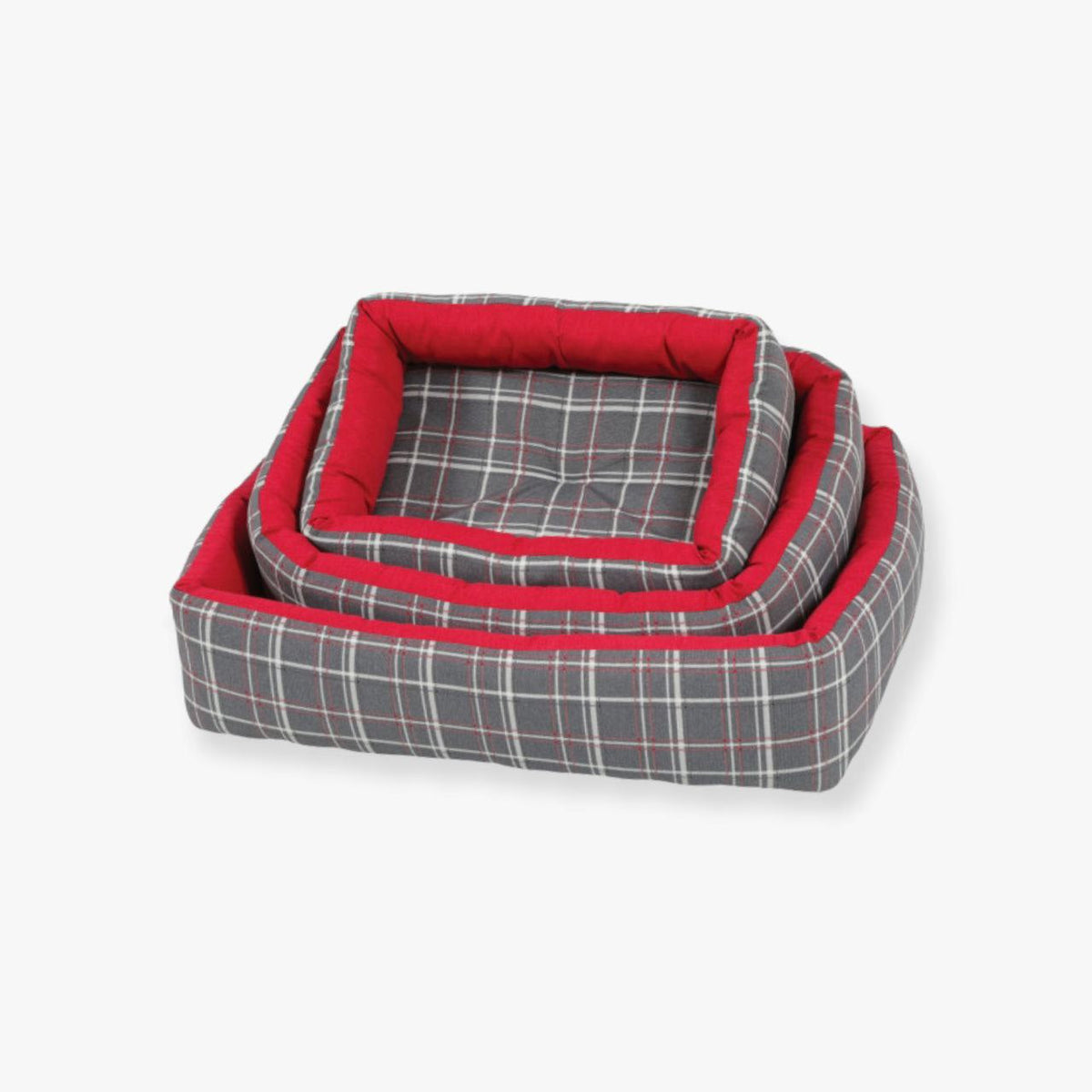 زولكس سرير مستطيل للقطط والكلاب حجم وسط  لون احمر ورمادي 53سم - PetPark | بيت بارك